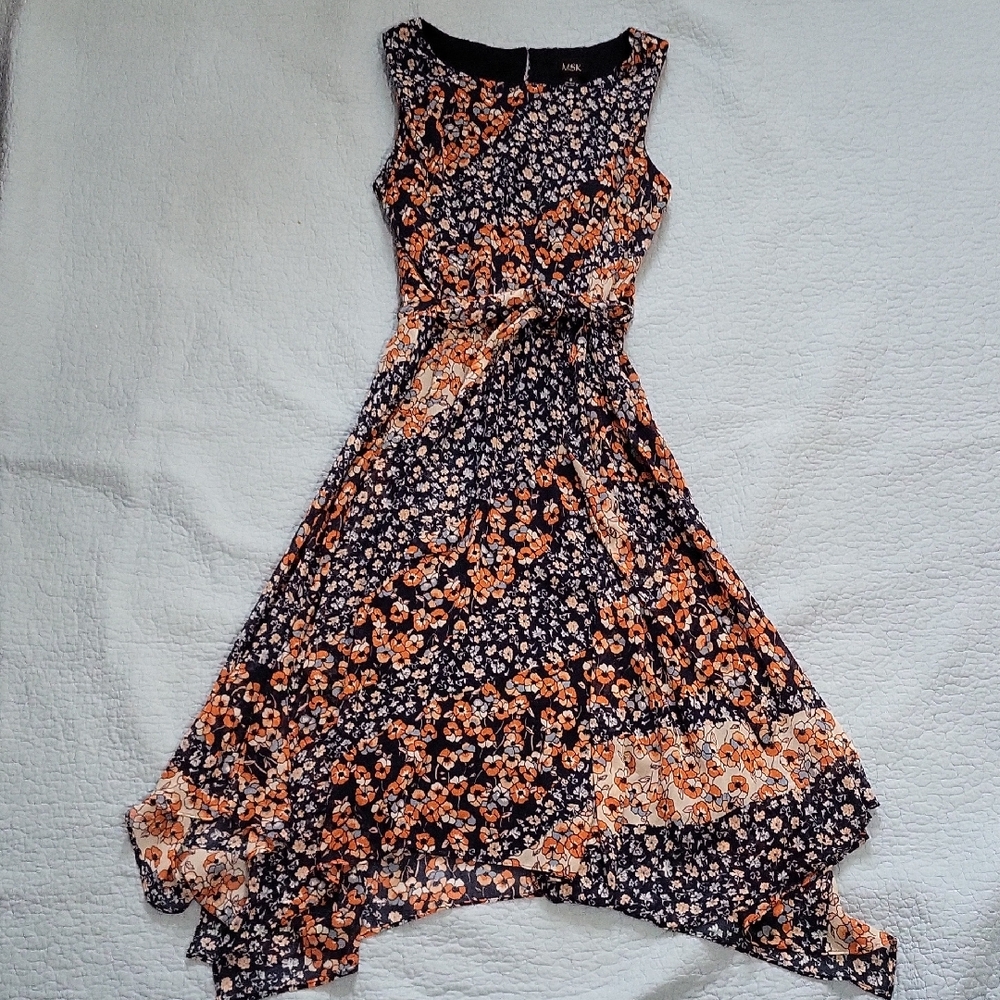 MSK Floral Fit and Flare Dress, Size 8